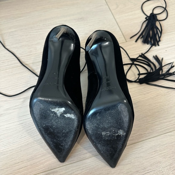 Saint Laurent Black Lace-Up Heels - Picture 4 of 5